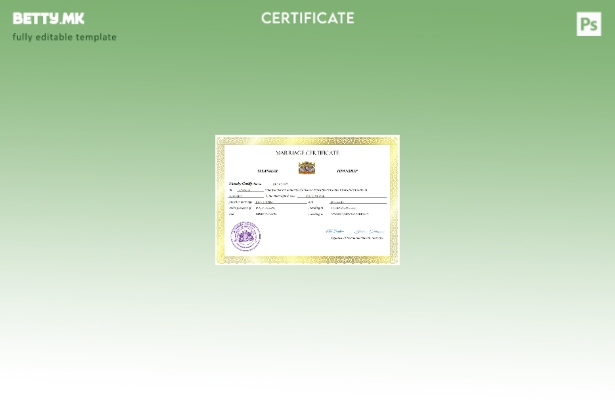 Модерен стил мјанмарски сертификат за брак Шаблон за Word и PDF